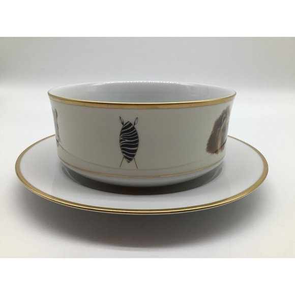 Royal Sheffield African Big 5 Gravy Boat with Attached Underplate - Picture 8 of 11